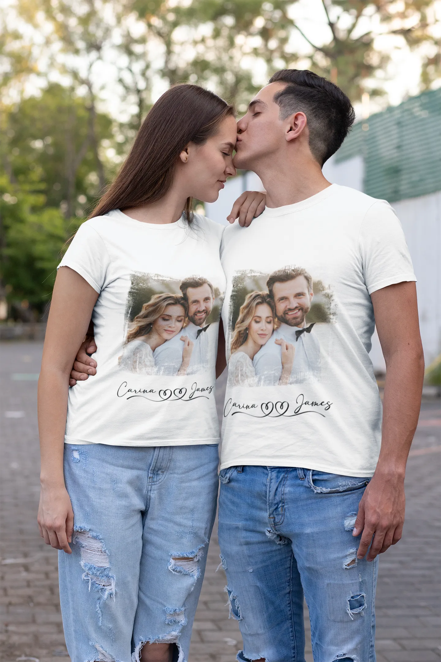 Custom Photo Shirt, T-Shirt Photo, Custom Picture Shirt, Custom Photo on Shirt with Watercolor Style, Personalized Portrait from Photo as Long Distance Gift, Christmas Gift, Valentine's Day gift, Anniversary Gift for Husband