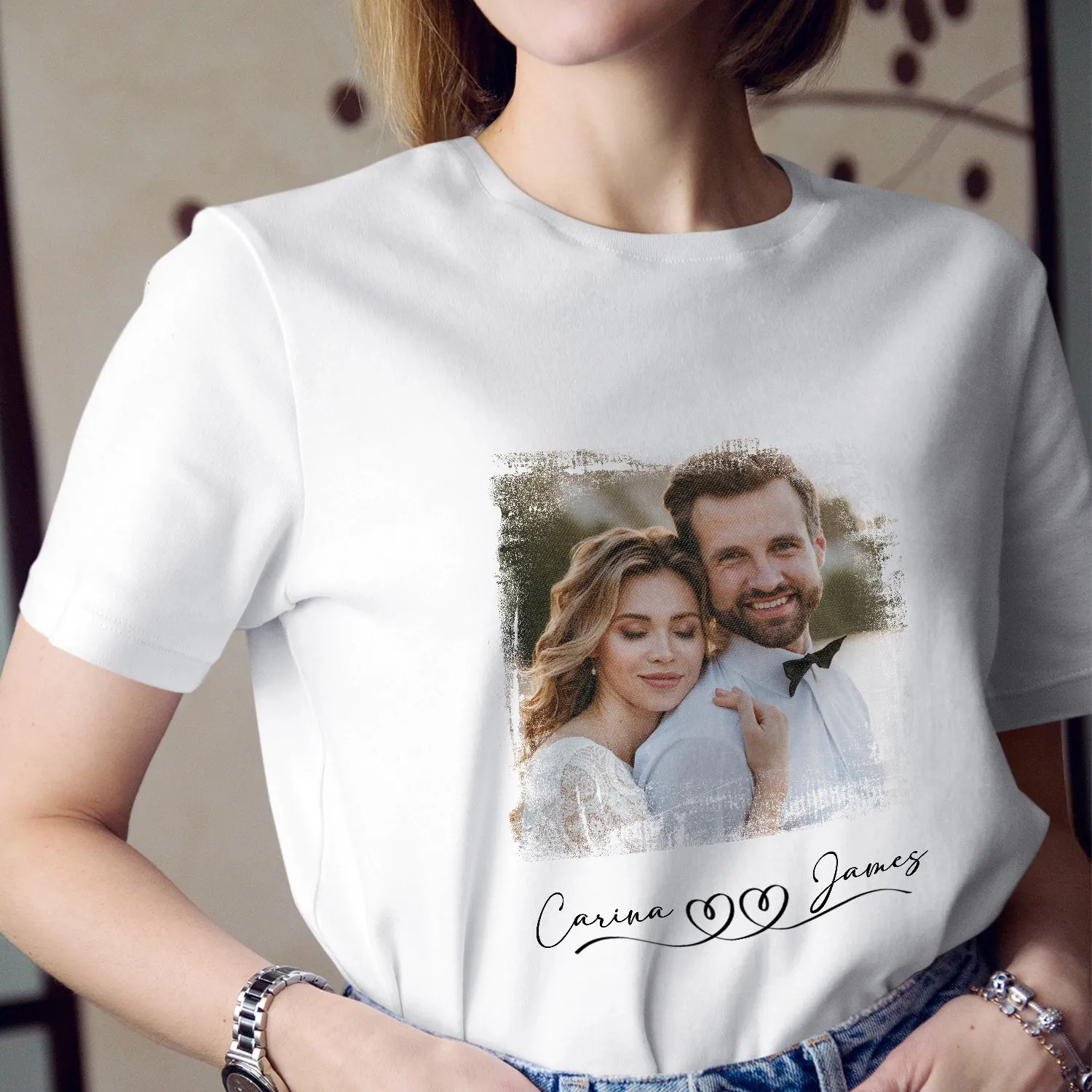Custom Photo Shirt, T-Shirt Photo, Custom Picture Shirt, Custom Photo on Shirt with Watercolor Style, Personalized Portrait from Photo as Long Distance Gift, Christmas Gift, Valentine's Day gift, Anniversary Gift for Husband