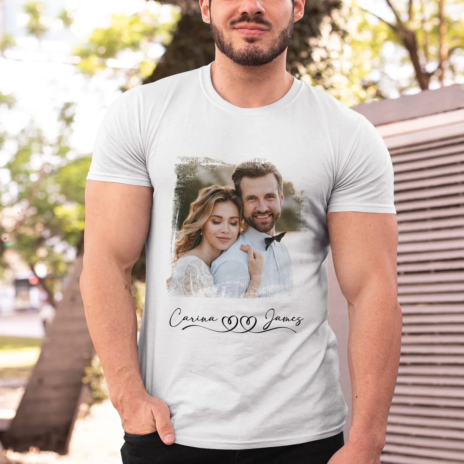 Custom Photo Shirt, T-Shirt Photo, Custom Picture Shirt, Custom Photo on Shirt with Watercolor Style, Personalized Portrait from Photo as Long Distance Gift, Christmas Gift, Valentine's Day gift, Anniversary Gift for Husband