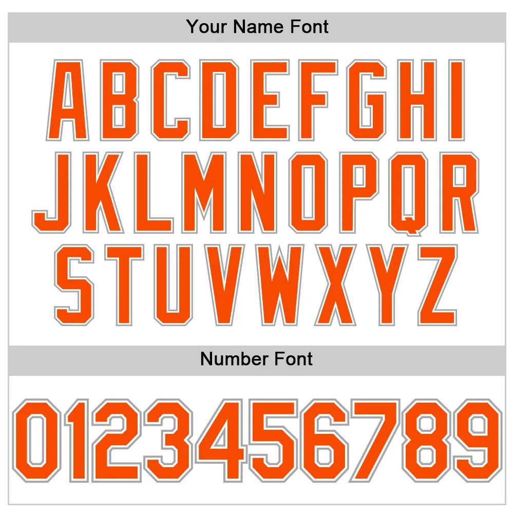 Custom White Orange-Gray Performance T-Shirt