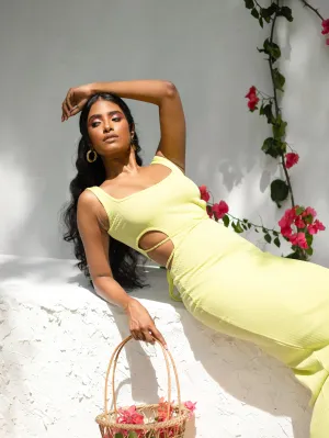 Cut Out Detail Ribbed Maxi Dress