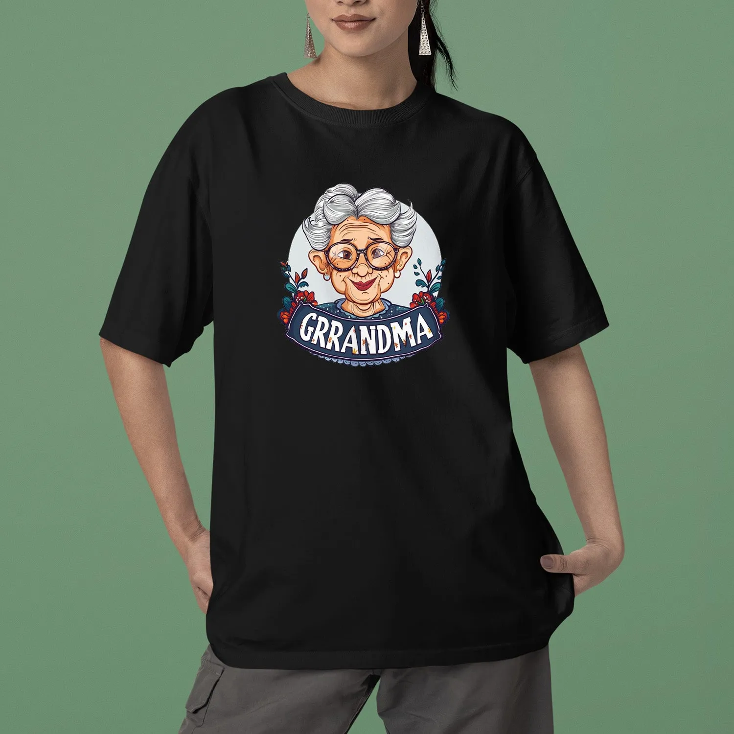 Cute Chibi Grandma T-Shirt, Floral Nana Shirt, Celebrate Mom, Nana Shirt, Grandma Hoodie, Grandma Shirt, Mother's Day Gift For Grandma, Happy Mother's Day 01