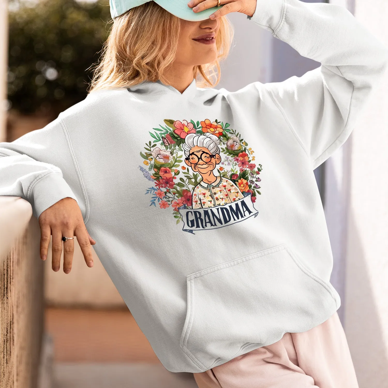 Cute Chibi Grandma T-Shirt, Floral Nana Shirt, Celebrate Mom, Nana Shirt, Grandma Hoodie, Grandma Shirt, Mother's Day Gift For Grandma, Happy Mother's Day 01