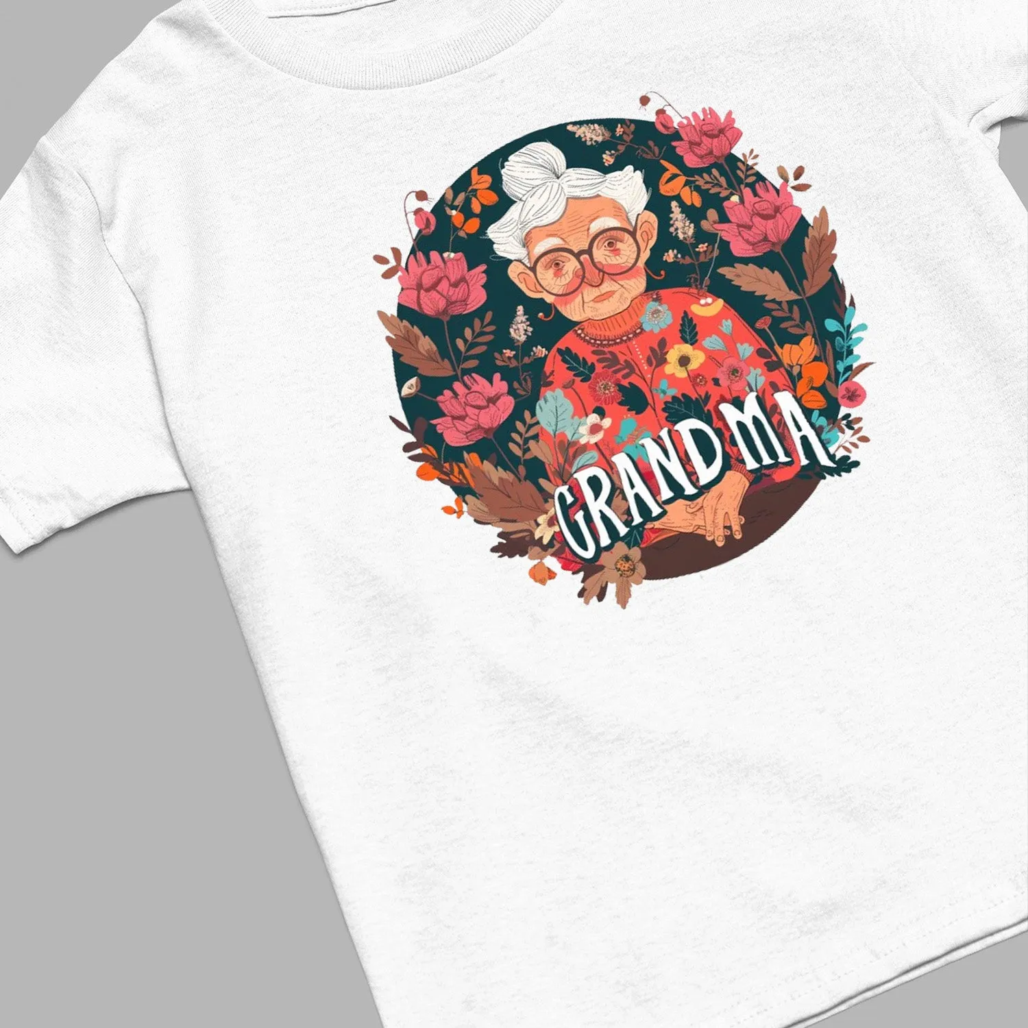 Cute Chibi Grandma T-Shirt, Floral Nana Shirt, Celebrate Mom, Nana Shirt, Grandma Hoodie, Grandma Shirt, Mother's Day Gift For Grandma, Happy Mother's Day 01