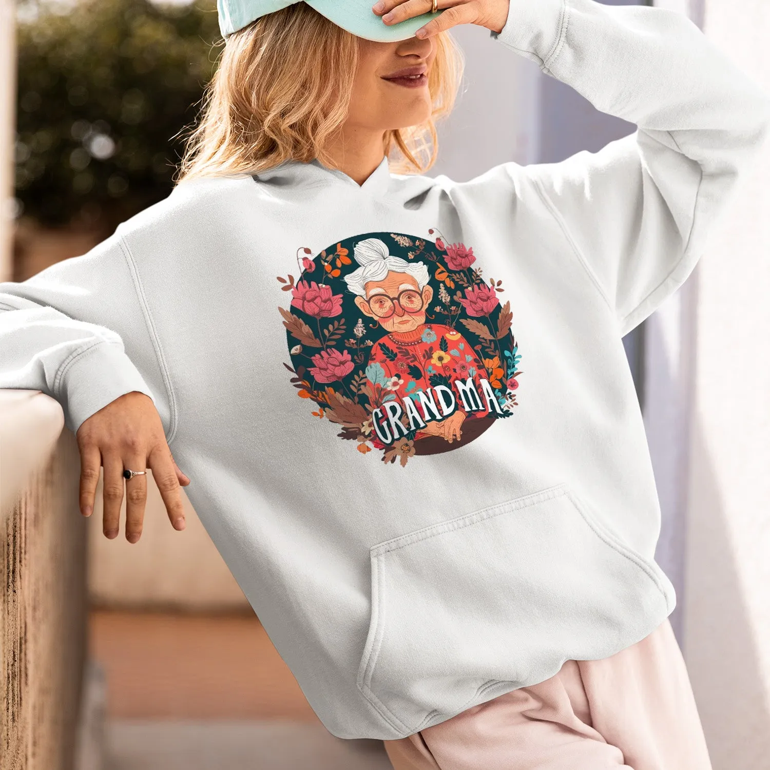 Cute Chibi Grandma T-Shirt, Floral Nana Shirt, Celebrate Mom, Nana Shirt, Grandma Hoodie, Grandma Shirt, Mother's Day Gift For Grandma, Happy Mother's Day 01