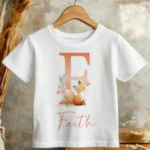 Cute Fox Personalised Toddler & Kids T Shirt