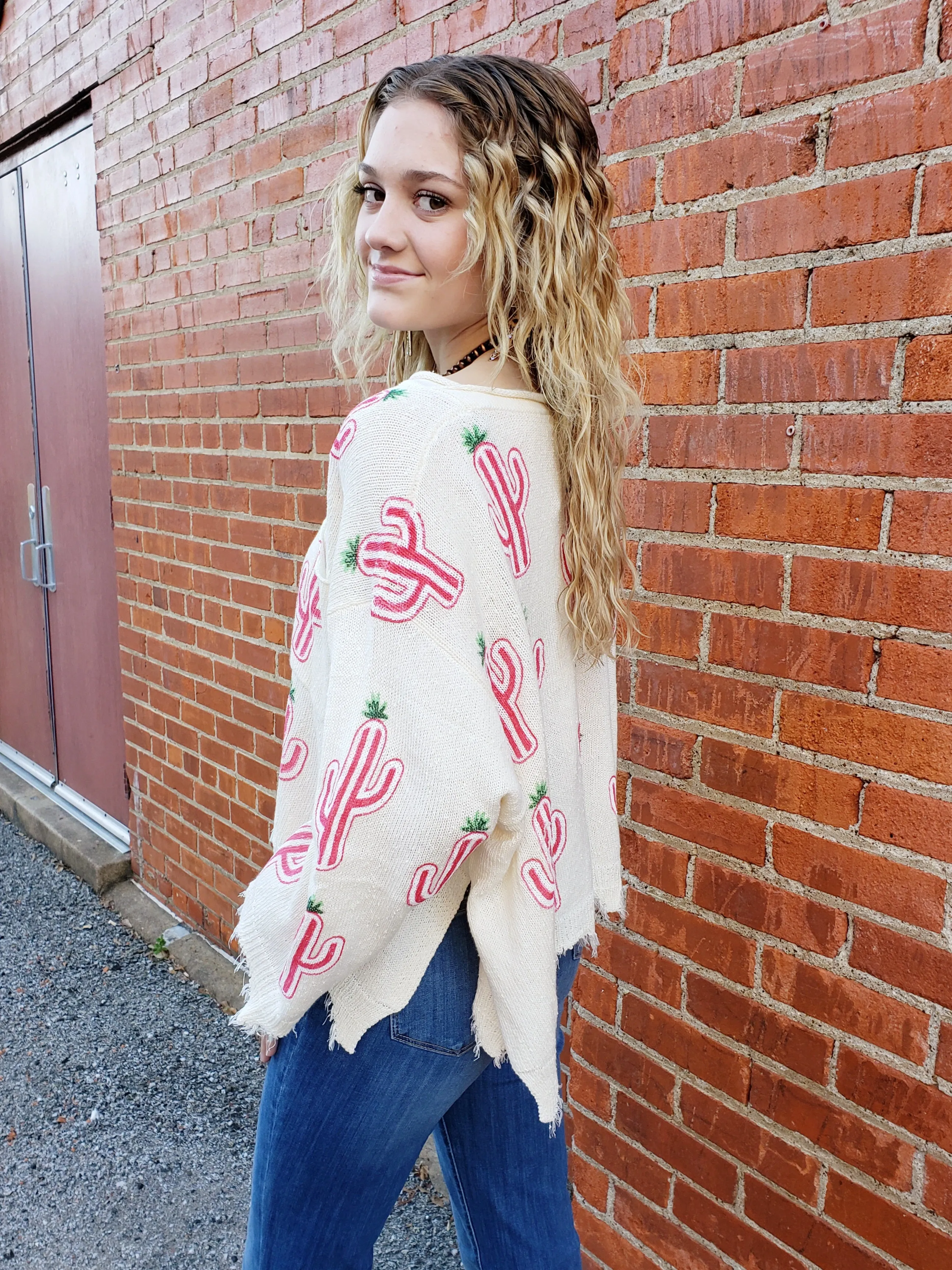 Cutest Cacti Sweater: Cream