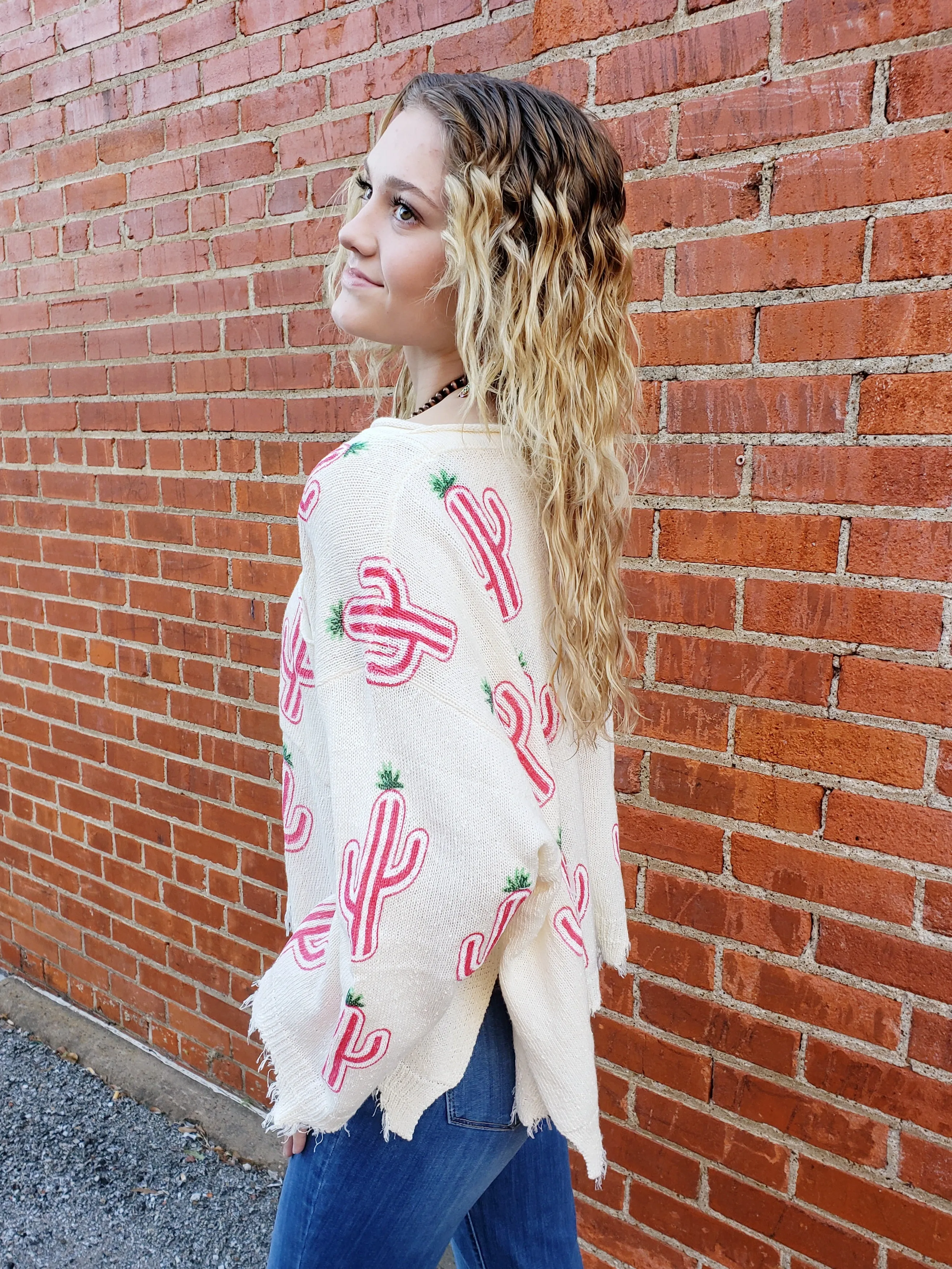 Cutest Cacti Sweater: Cream