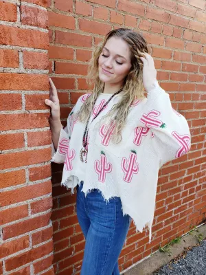 Cutest Cacti Sweater: Cream