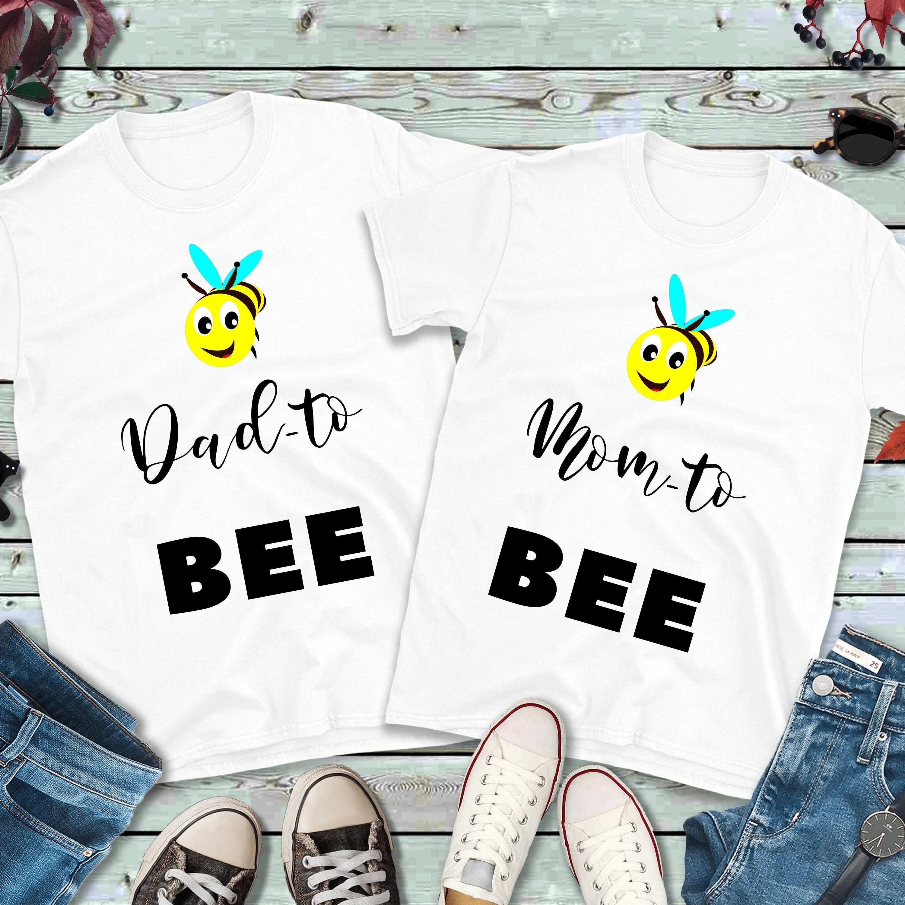 Dad to Bee-Mom to Bee,Couple Shirts, Valentines Gifts For Him, Matching Shirts For Couples, Best Couple Shirts, Funny Couple Shirts,New Moms