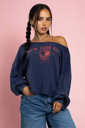 Daisy Street Slashed Neck NYC Sweater