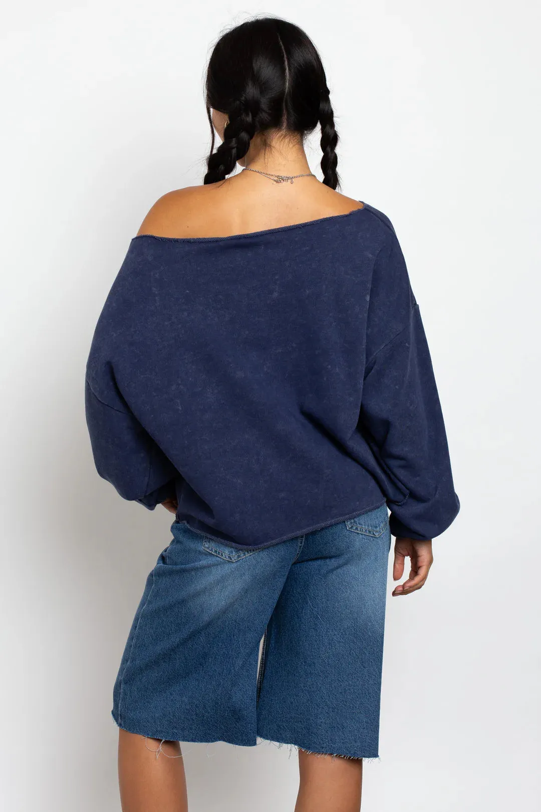 Daisy Street Slashed Neck NYC Sweater
