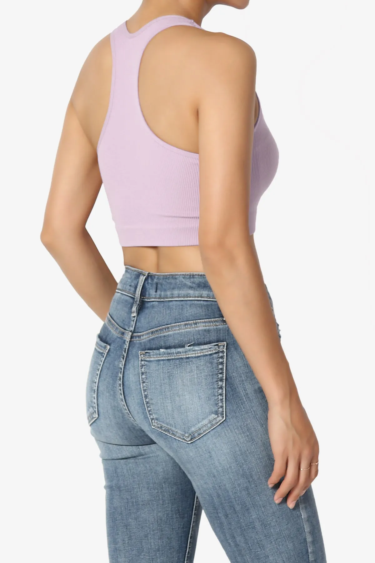 Daliyah Ribbed Seamless Halter Bra Top
