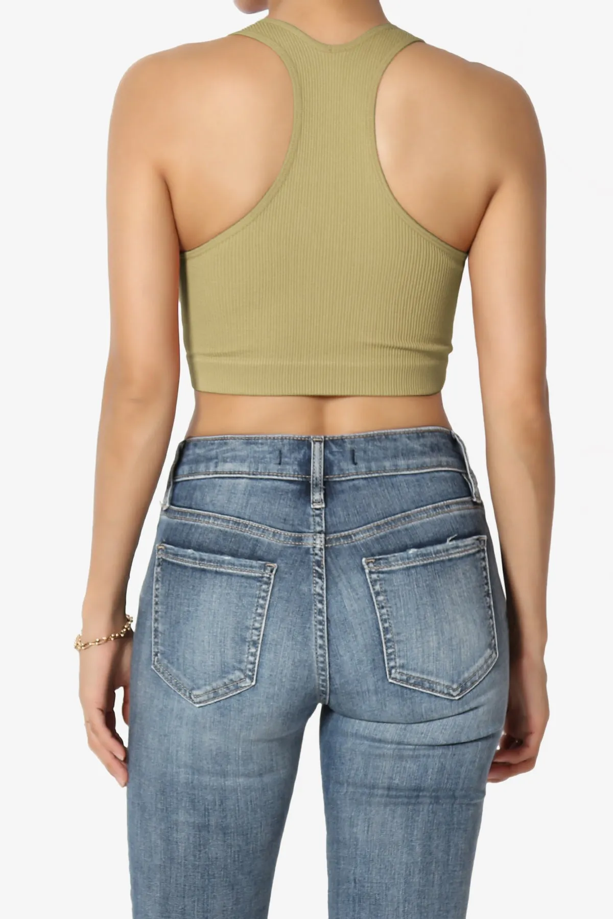 Daliyah Ribbed Seamless Halter Bra Top