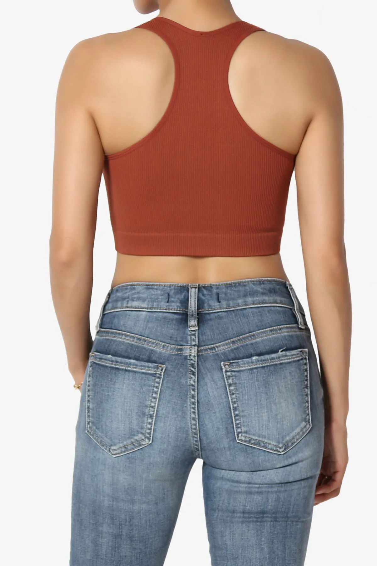 Daliyah Ribbed Seamless Halter Bra Top