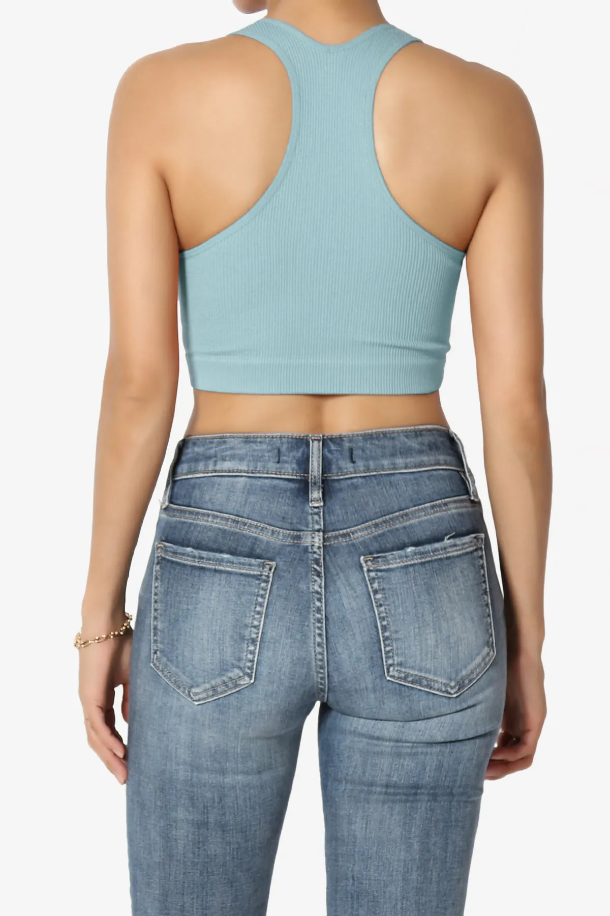 Daliyah Ribbed Seamless Halter Bra Top