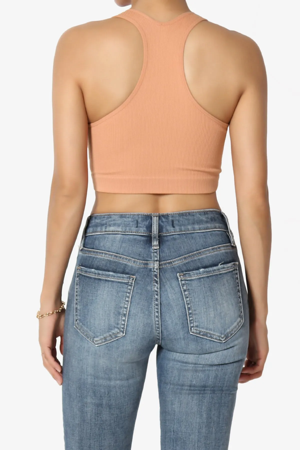 Daliyah Ribbed Seamless Halter Bra Top
