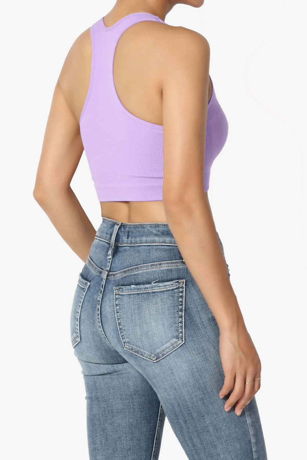 Daliyah Ribbed Seamless Halter Bra Top