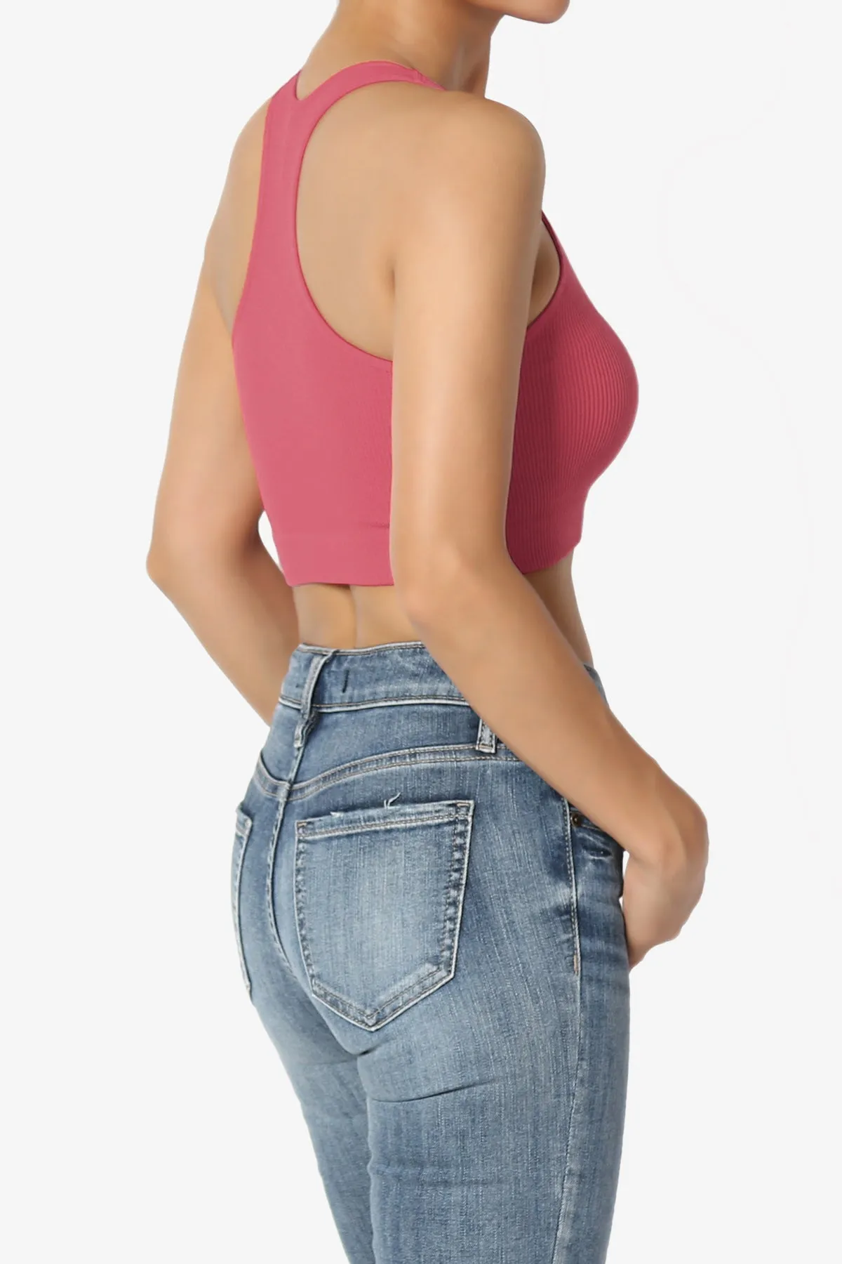 Daliyah Ribbed Seamless Halter Bra Top