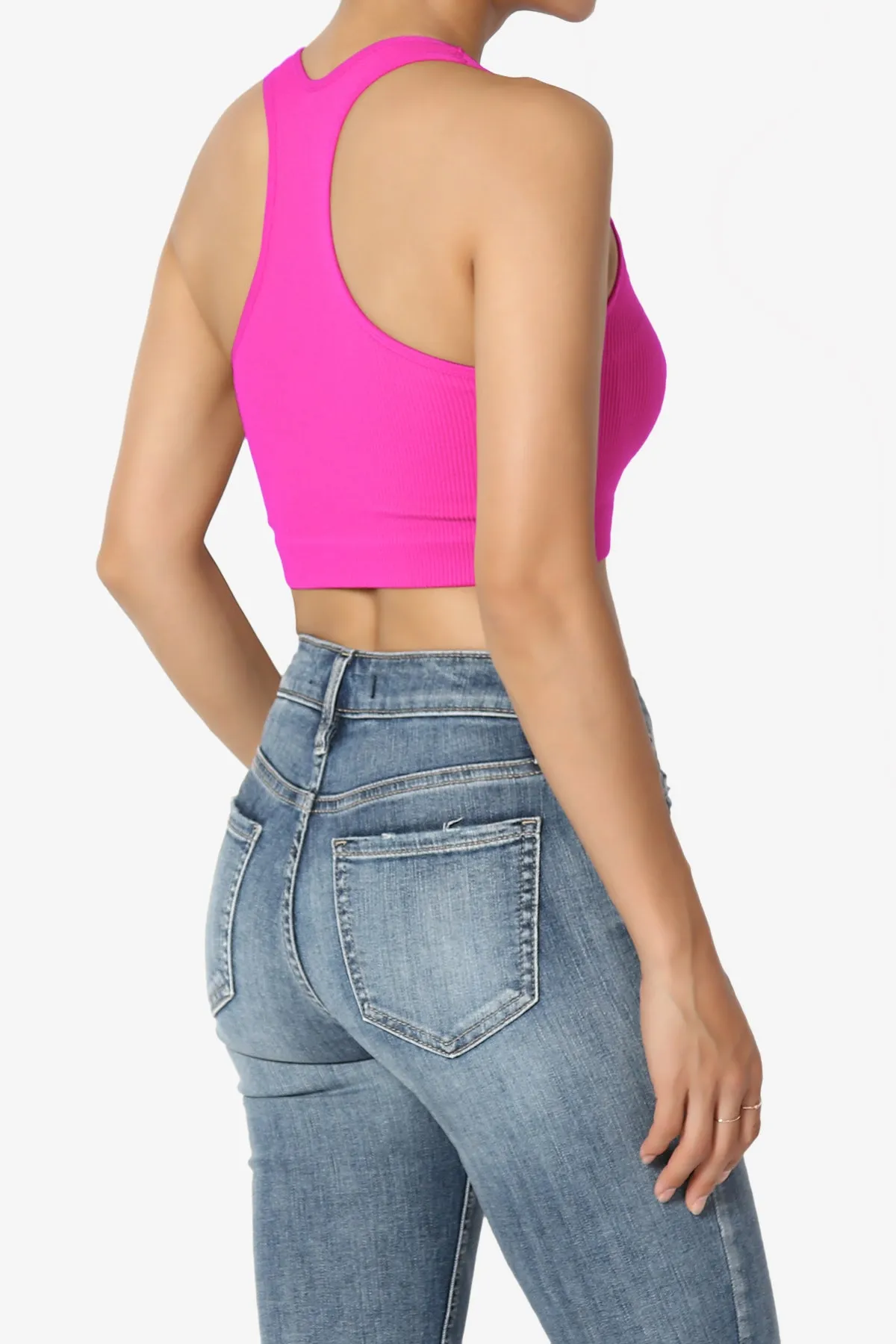 Daliyah Ribbed Seamless Halter Bra Top