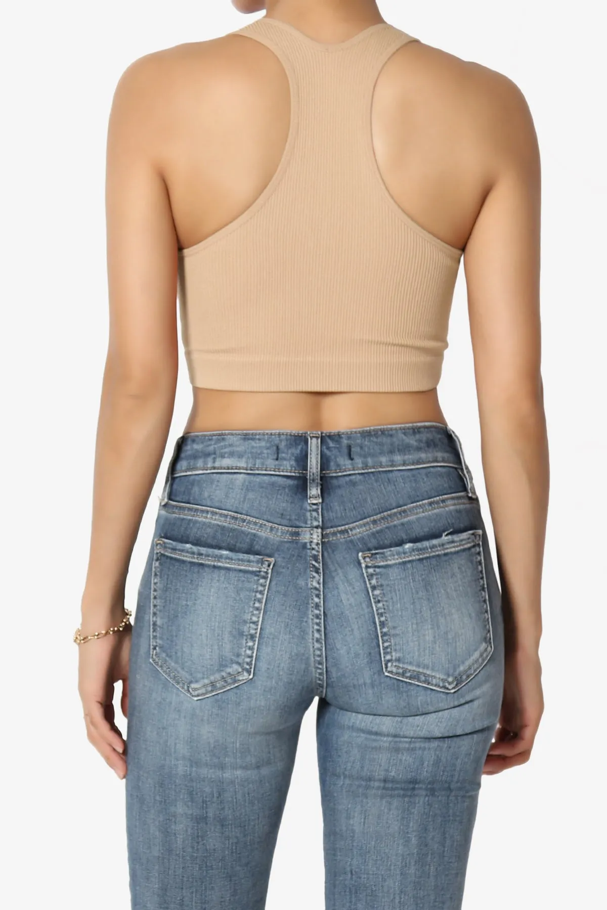Daliyah Ribbed Seamless Halter Bra Top