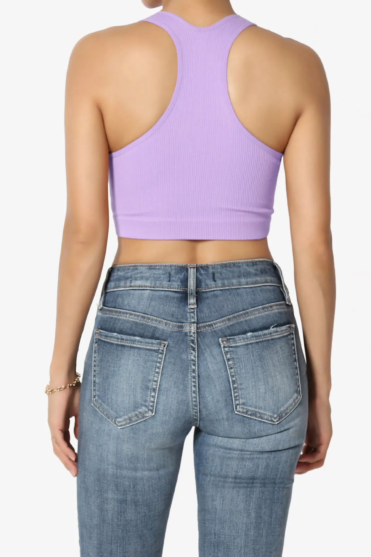 Daliyah Ribbed Seamless Halter Bra Top