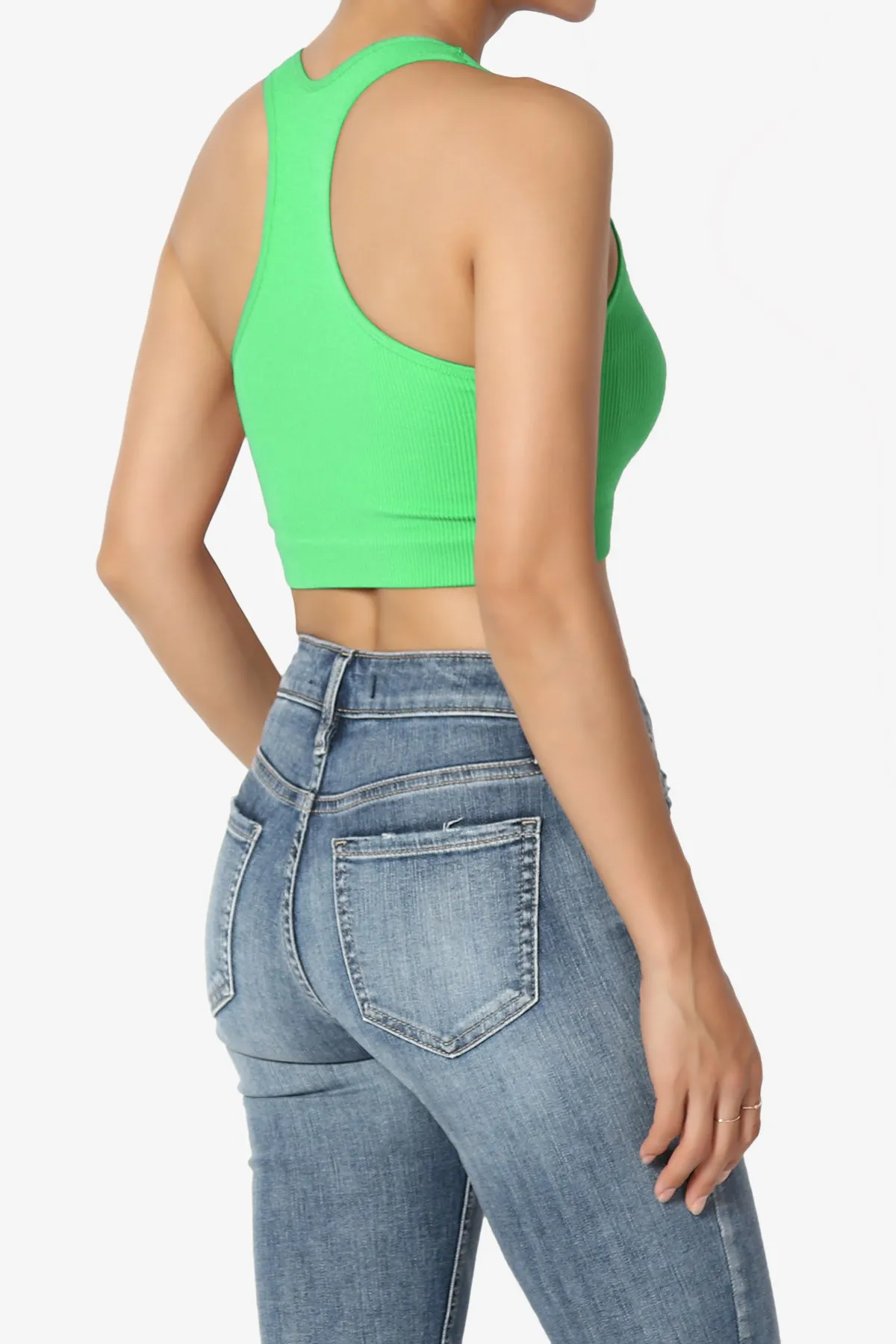 Daliyah Ribbed Seamless Halter Bra Top