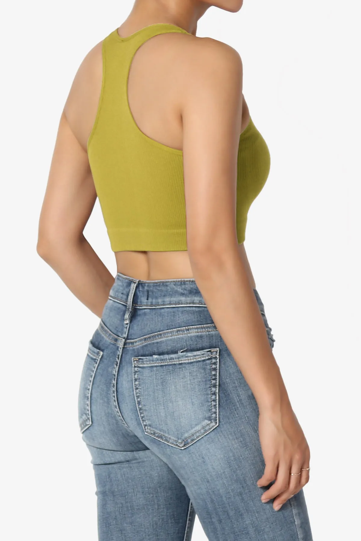 Daliyah Ribbed Seamless Halter Bra Top