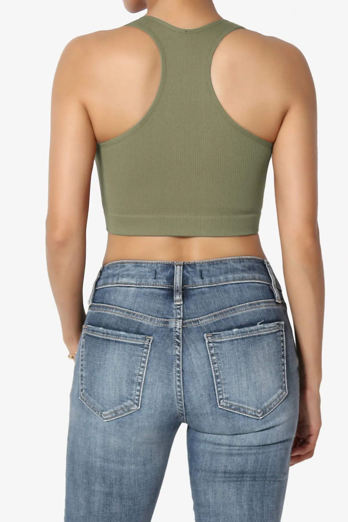 Daliyah Ribbed Seamless Halter Bra Top