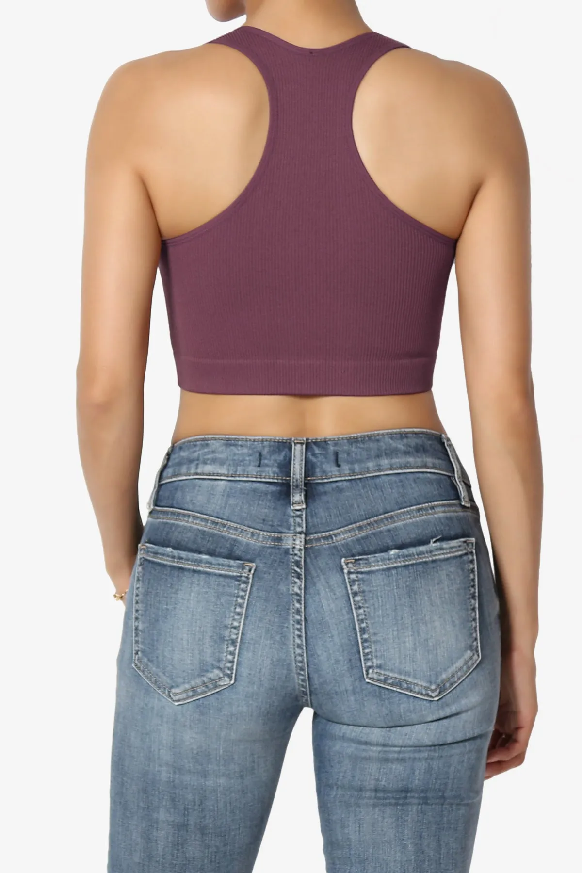 Daliyah Ribbed Seamless Halter Bra Top