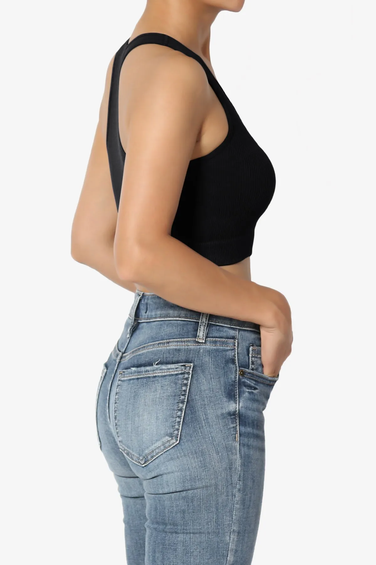 Daliyah Ribbed Seamless Halter Bra Top