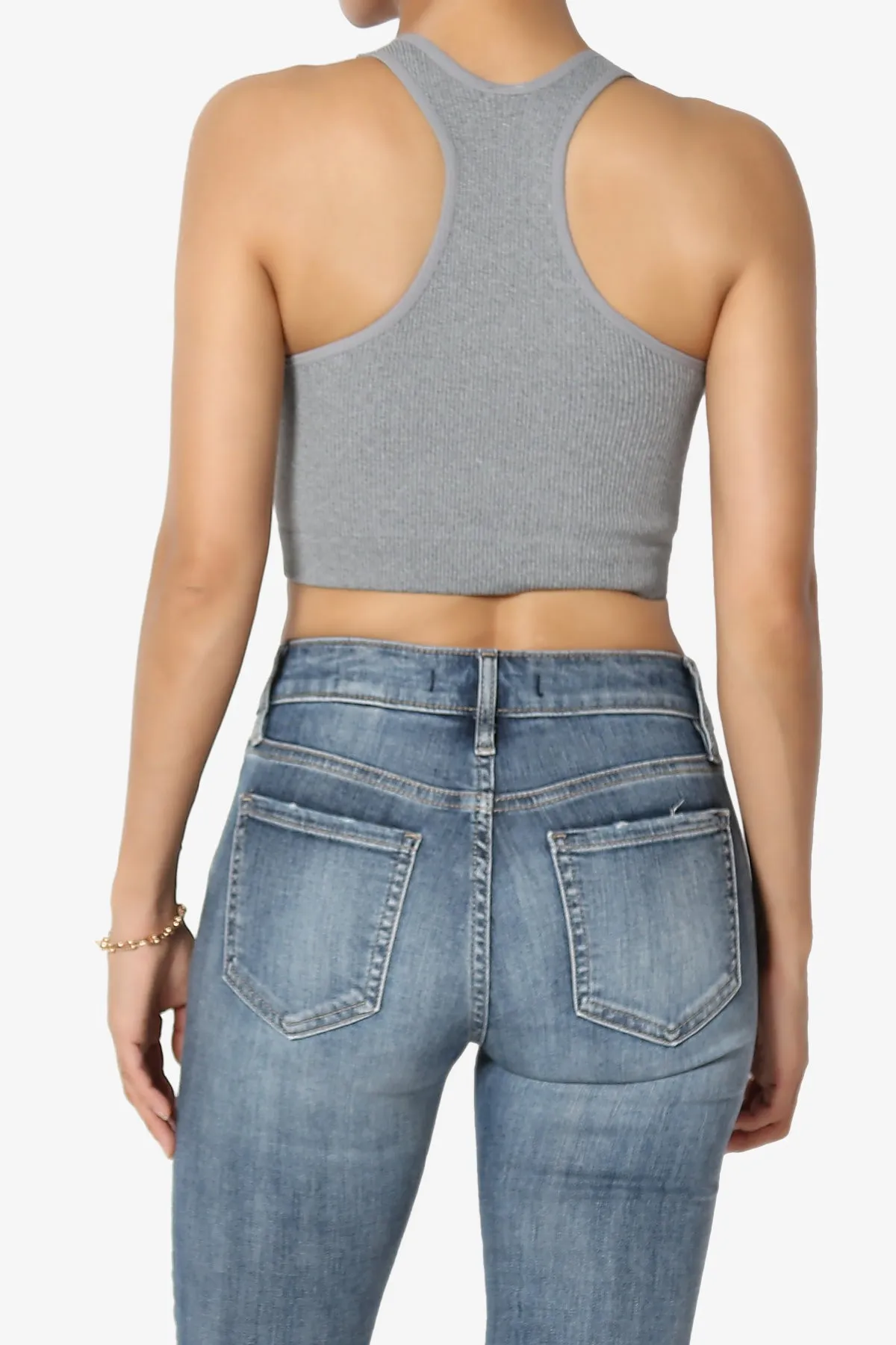 Daliyah Ribbed Seamless Halter Bra Top