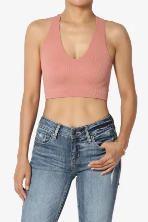 Daliyah Ribbed Seamless Halter Bra Top