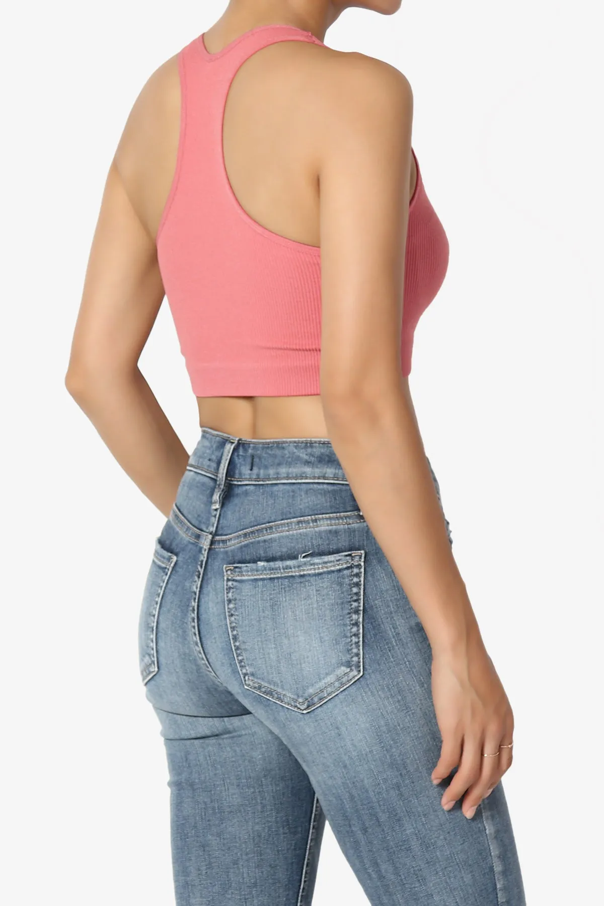 Daliyah Ribbed Seamless Halter Bra Top