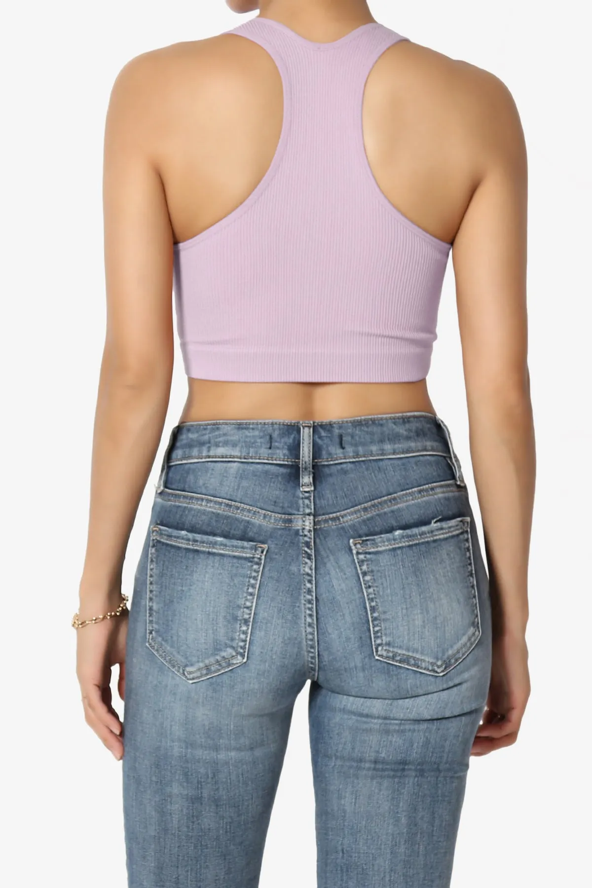 Daliyah Ribbed Seamless Halter Bra Top