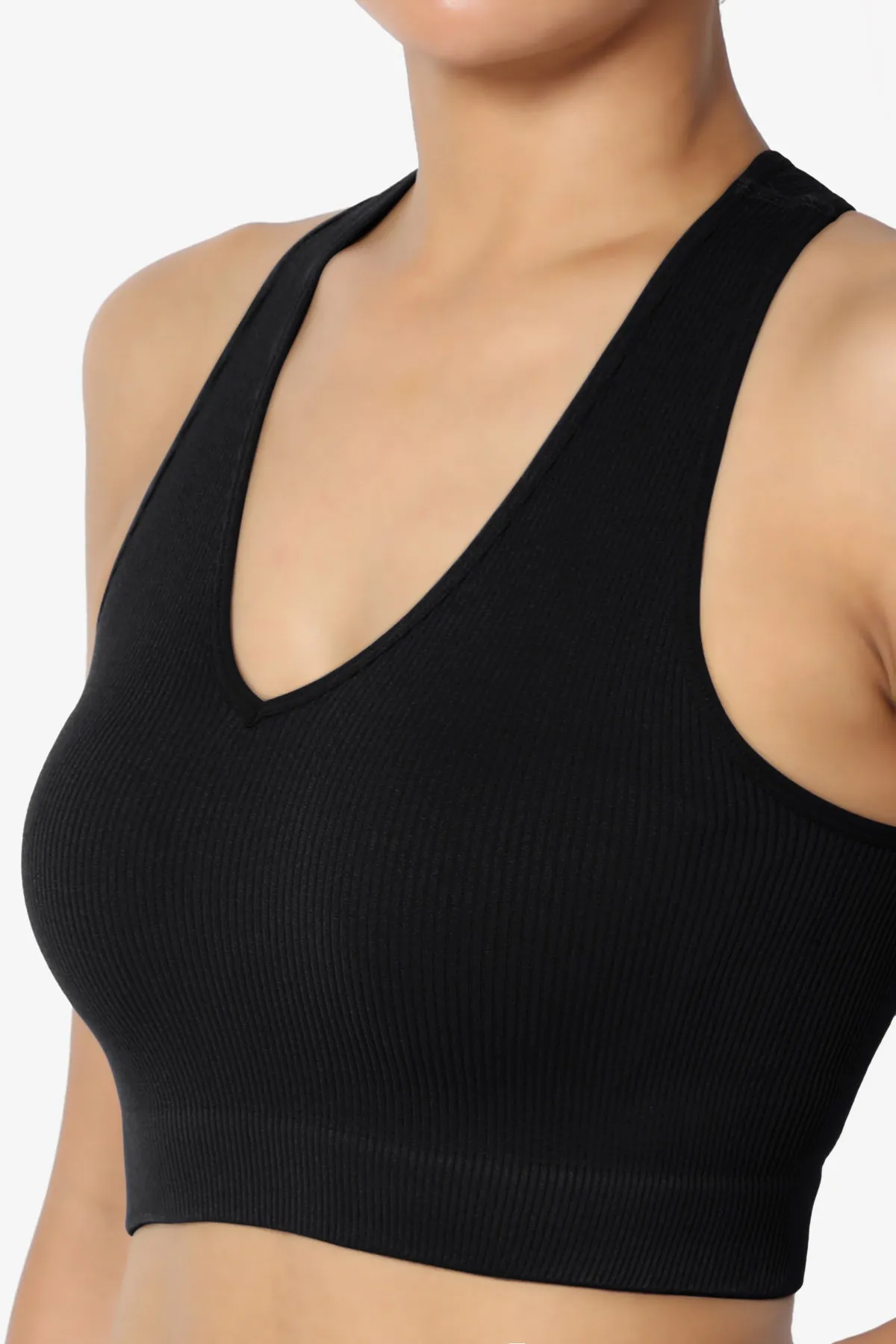 Daliyah Ribbed Seamless Halter Bra Top