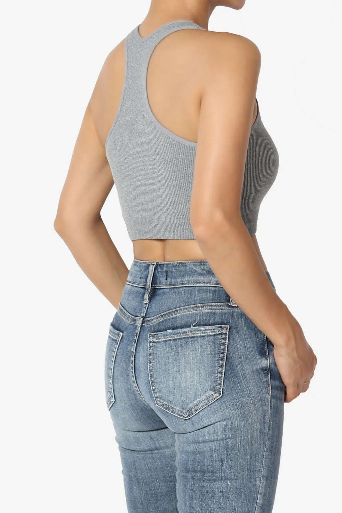 Daliyah Ribbed Seamless Halter Bra Top