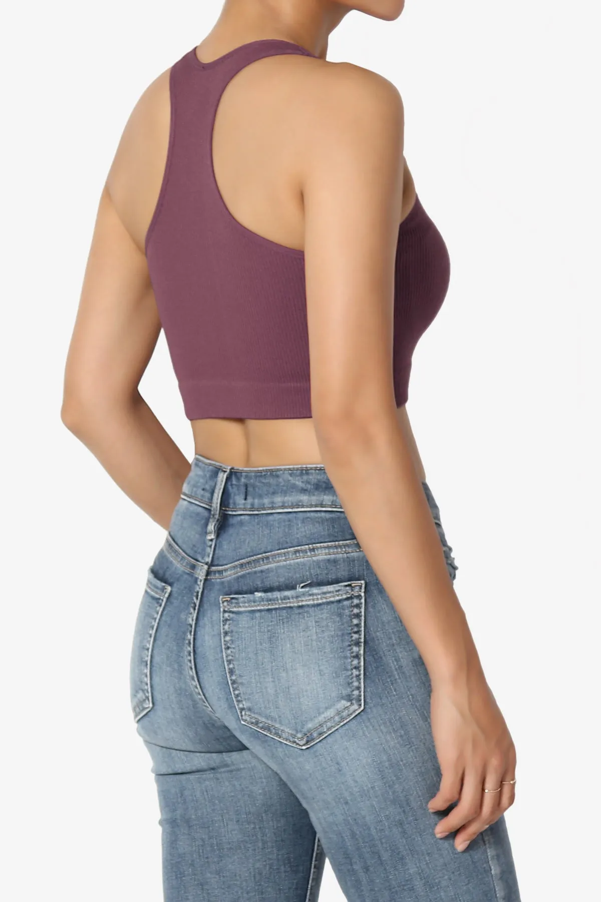 Daliyah Ribbed Seamless Halter Bra Top