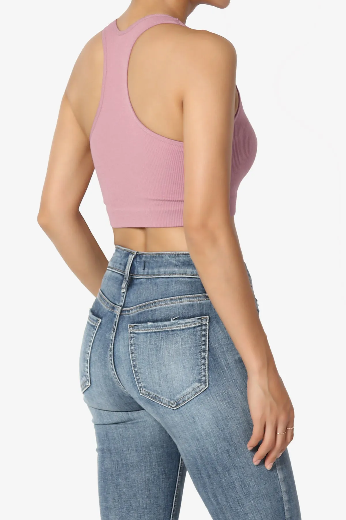 Daliyah Ribbed Seamless Halter Bra Top
