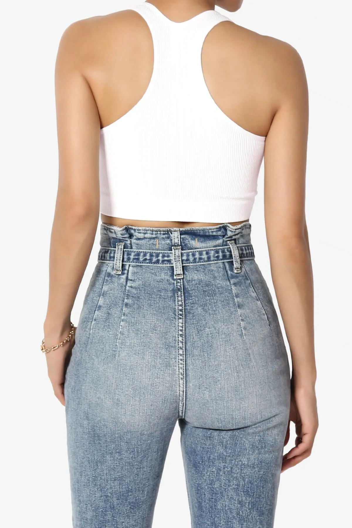 Daliyah Ribbed Seamless Halter Bra Top