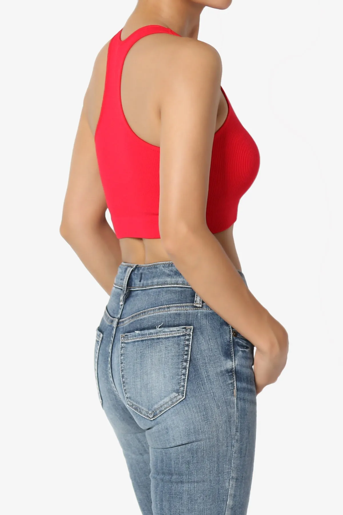 Daliyah Ribbed Seamless Halter Bra Top