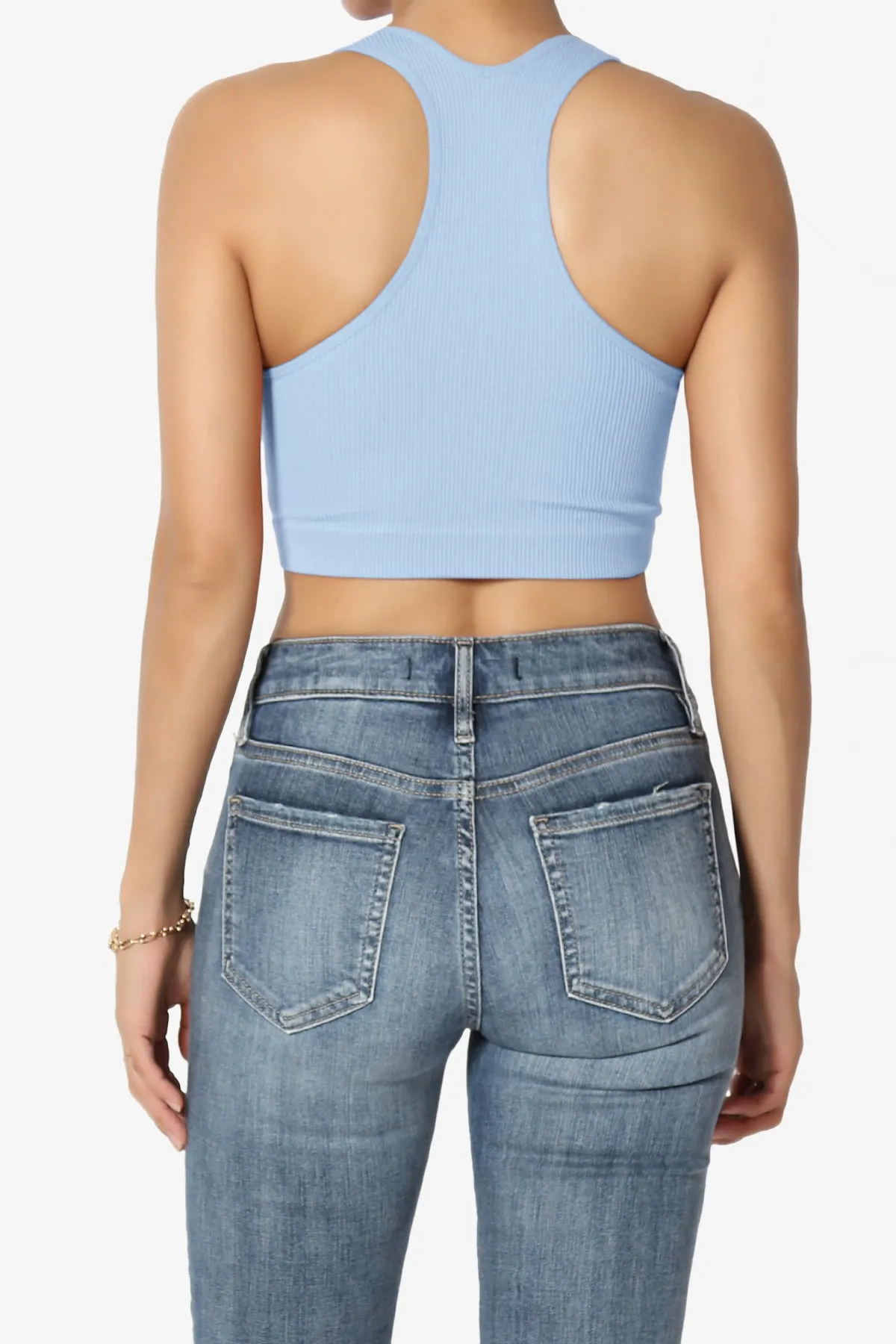 Daliyah Ribbed Seamless Halter Bra Top