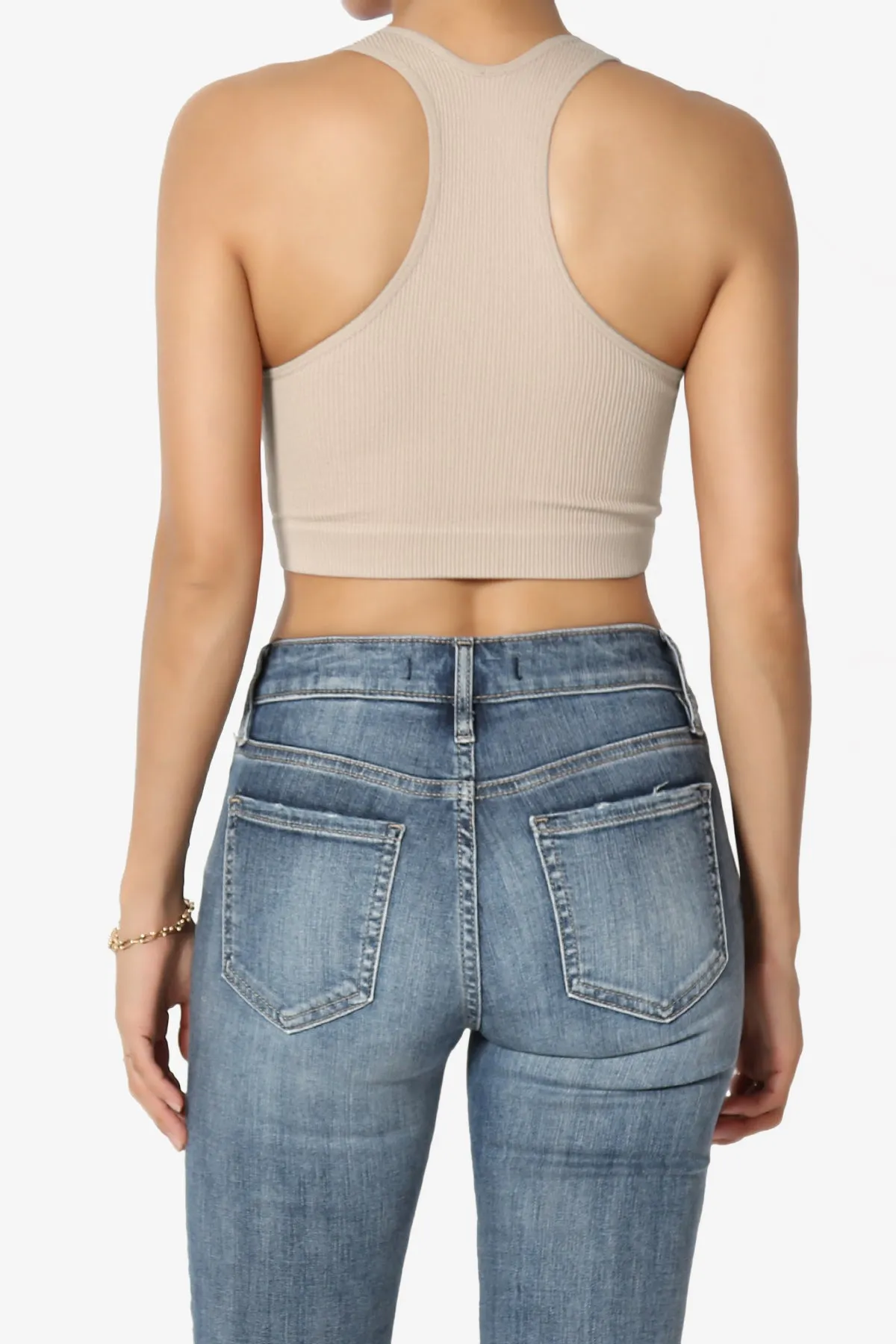 Daliyah Ribbed Seamless Halter Bra Top