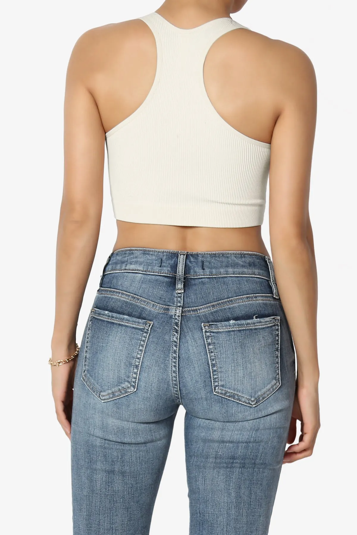 Daliyah Ribbed Seamless Halter Bra Top