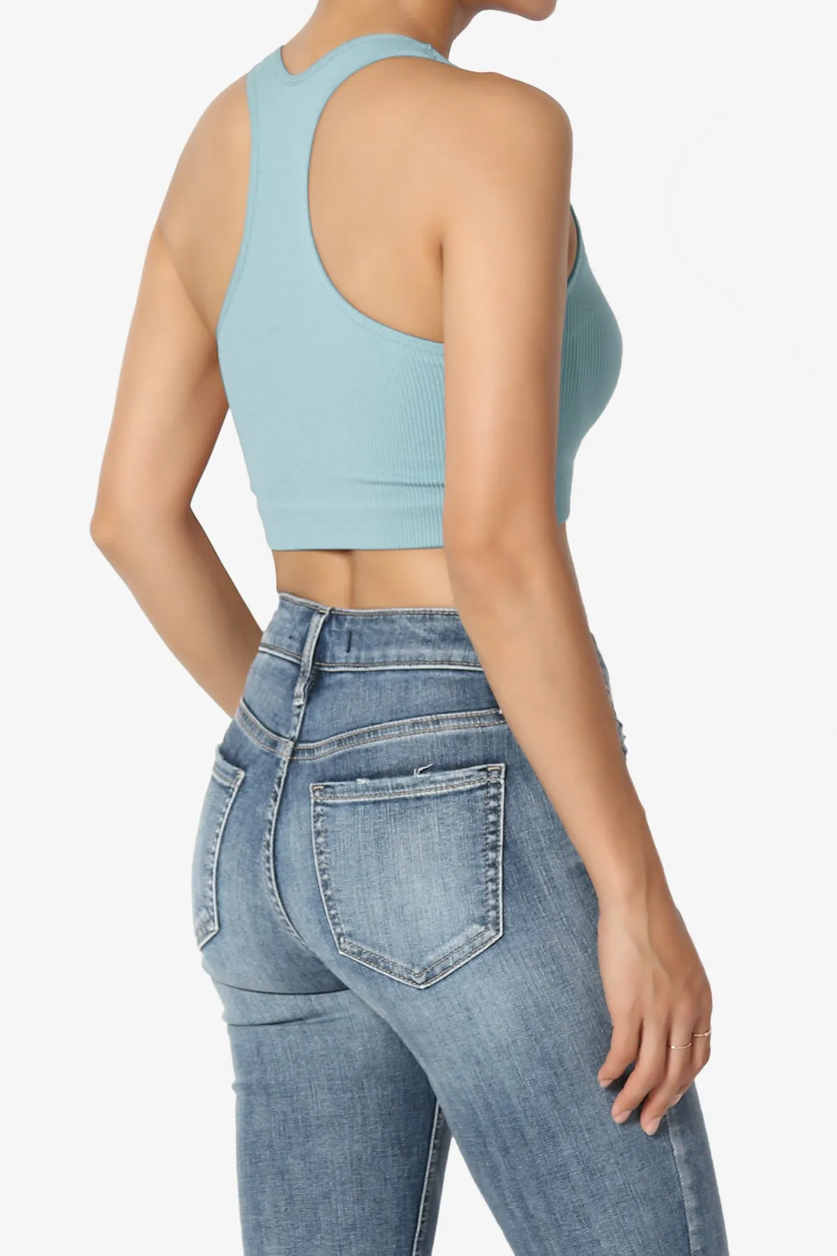 Daliyah Ribbed Seamless Halter Bra Top