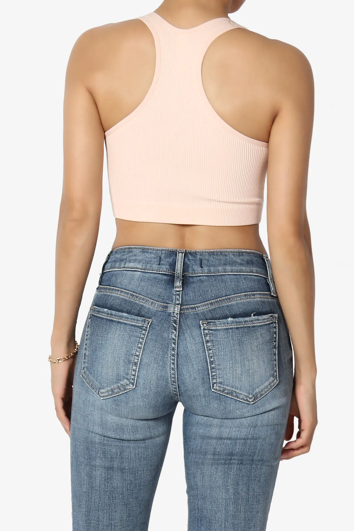 Daliyah Ribbed Seamless Halter Bra Top