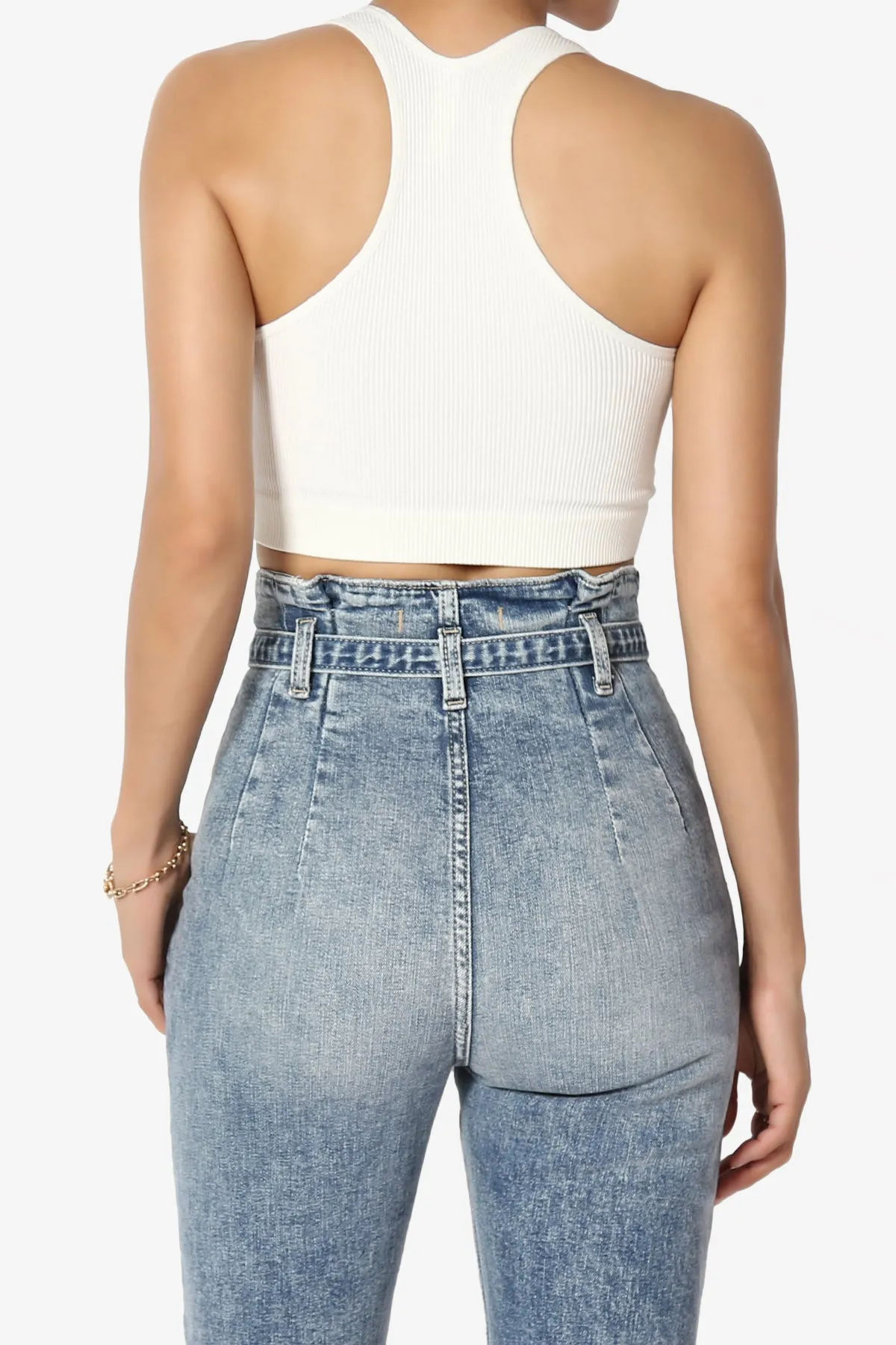 Daliyah Ribbed Seamless Halter Bra Top