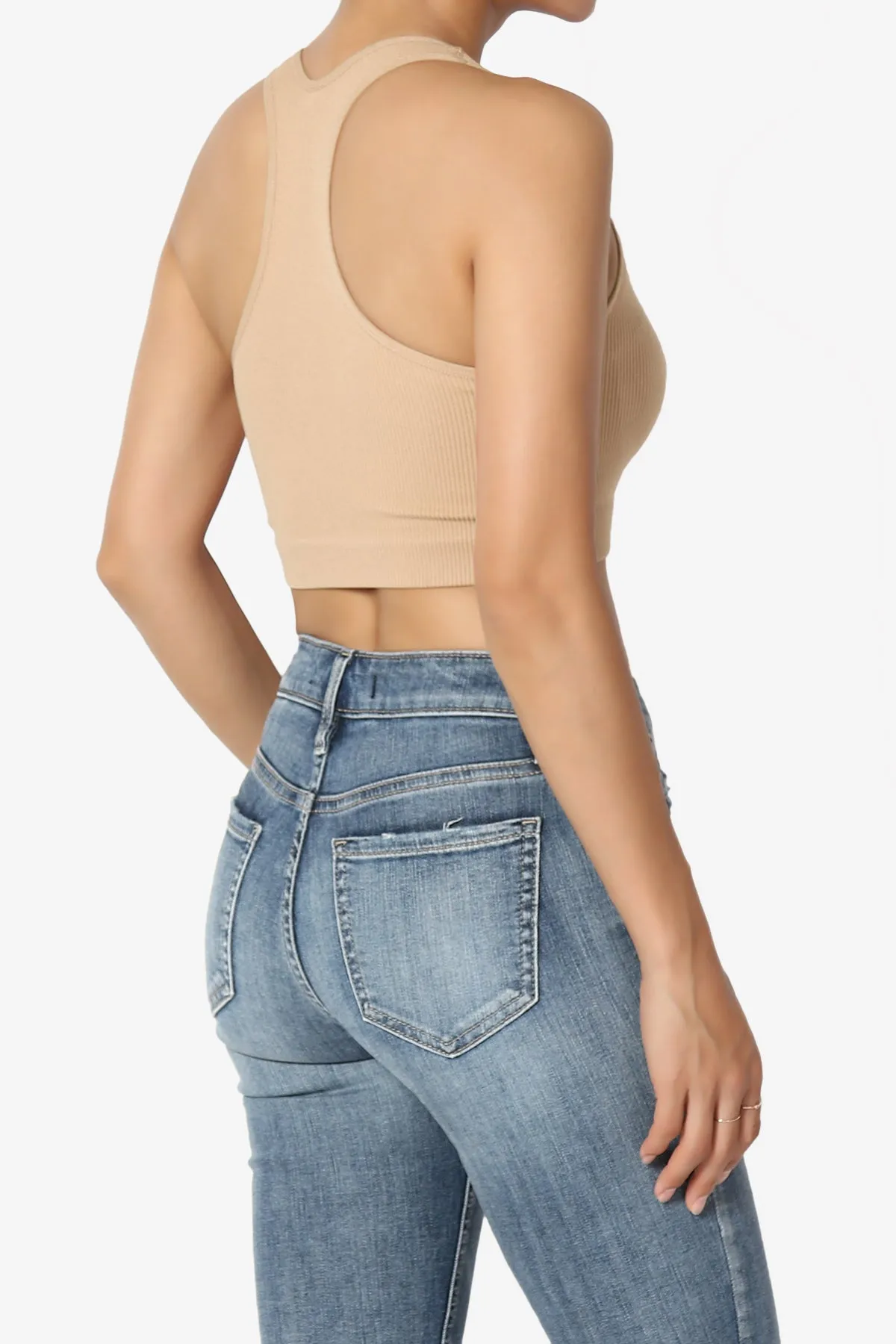 Daliyah Ribbed Seamless Halter Bra Top