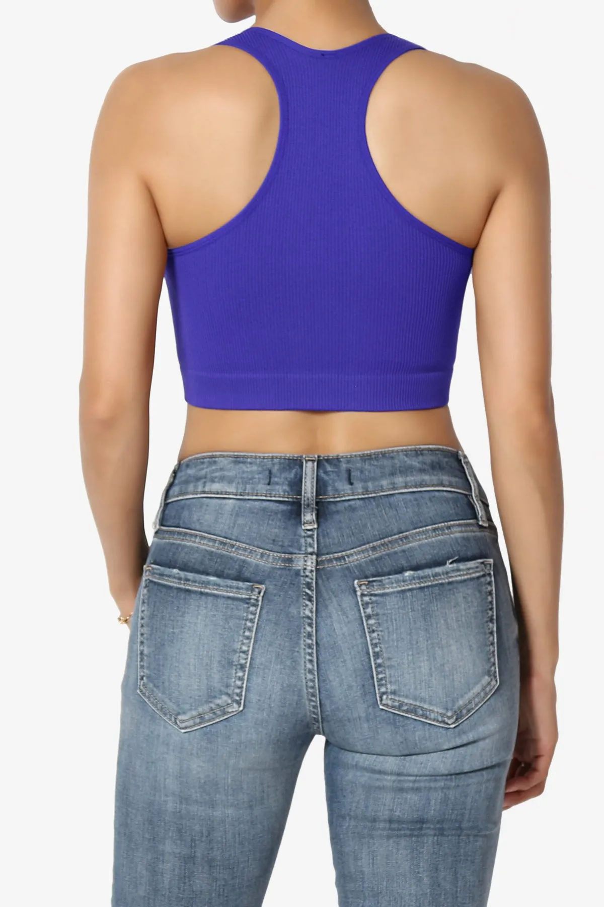 Daliyah Ribbed Seamless Halter Bra Top