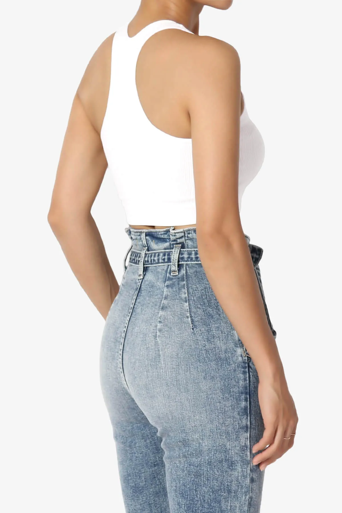 Daliyah Ribbed Seamless Halter Bra Top